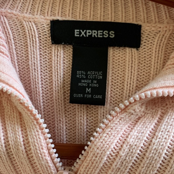 Express Light Pink Ribbed Cardigan - Picture 3 of 3